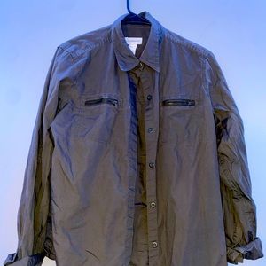 Liz Claiborne Long Sleeve Dark Green Button Down